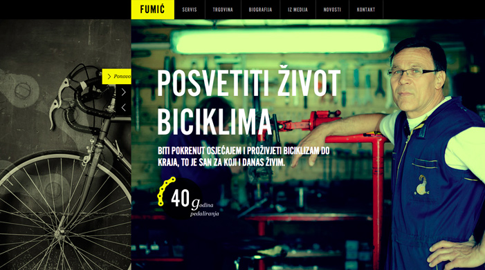 Fuma – Bicycle legend ( 25 Animated home page web design examples )